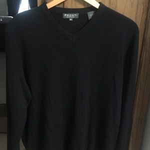 Black Acrylic Men’s V- neck Sweater Medium